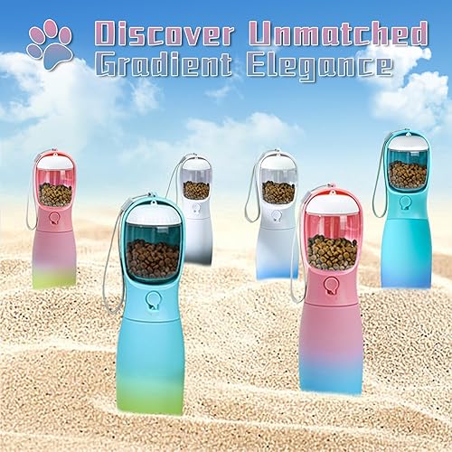 Miniatura 9 de Botella de agua para perros al aire libre, esencial portátil para cachorros para viajes de campamento, dispensador de tazón de agua para perros de