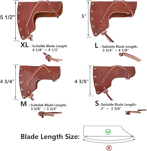 Miniatura 2 de Vintage Leather Axe Sheath, Veg-Tanned Leather Axe Hatchet Cover Protector