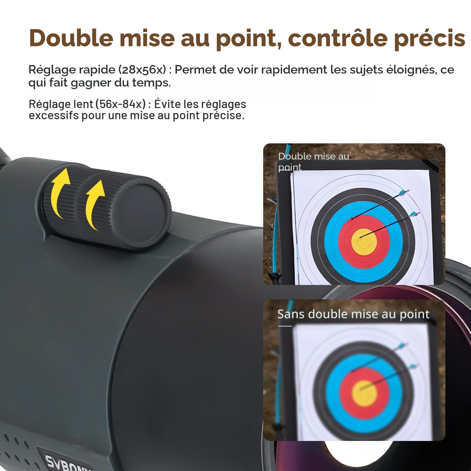 Svbony SV41Pro Mak Longue Vue avec Trépied et SC001 WiFi Caméra, 28-84X80 FMC Mise au Point à Double Vitesse, Longue Vue Puissante pour Le Tir Sportif et la Chasse, Observation des Oiseaux