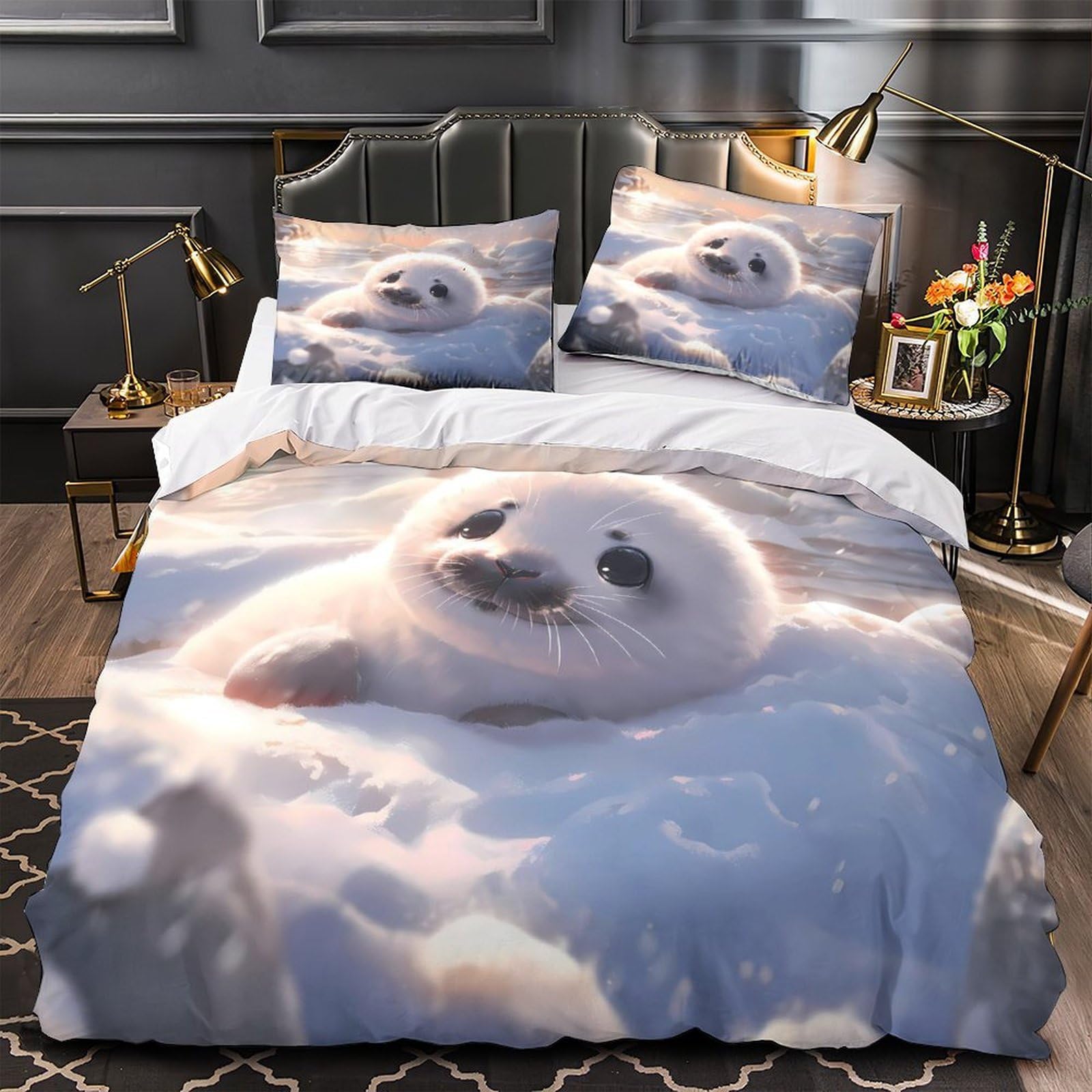 Housse de Couette Tortue de Mer 200x200 Microfibre Lit Double