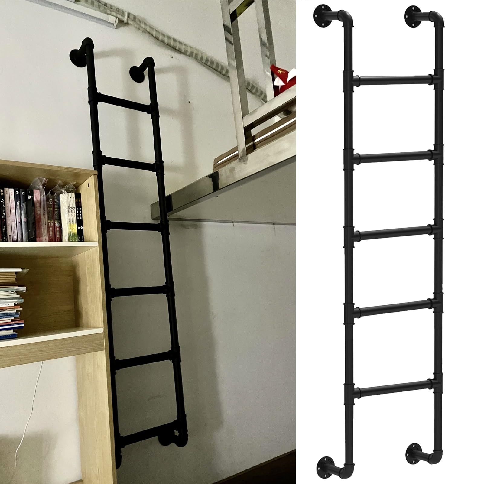 Escalera metálica de pared para entrada de sótano y altillos domésticos