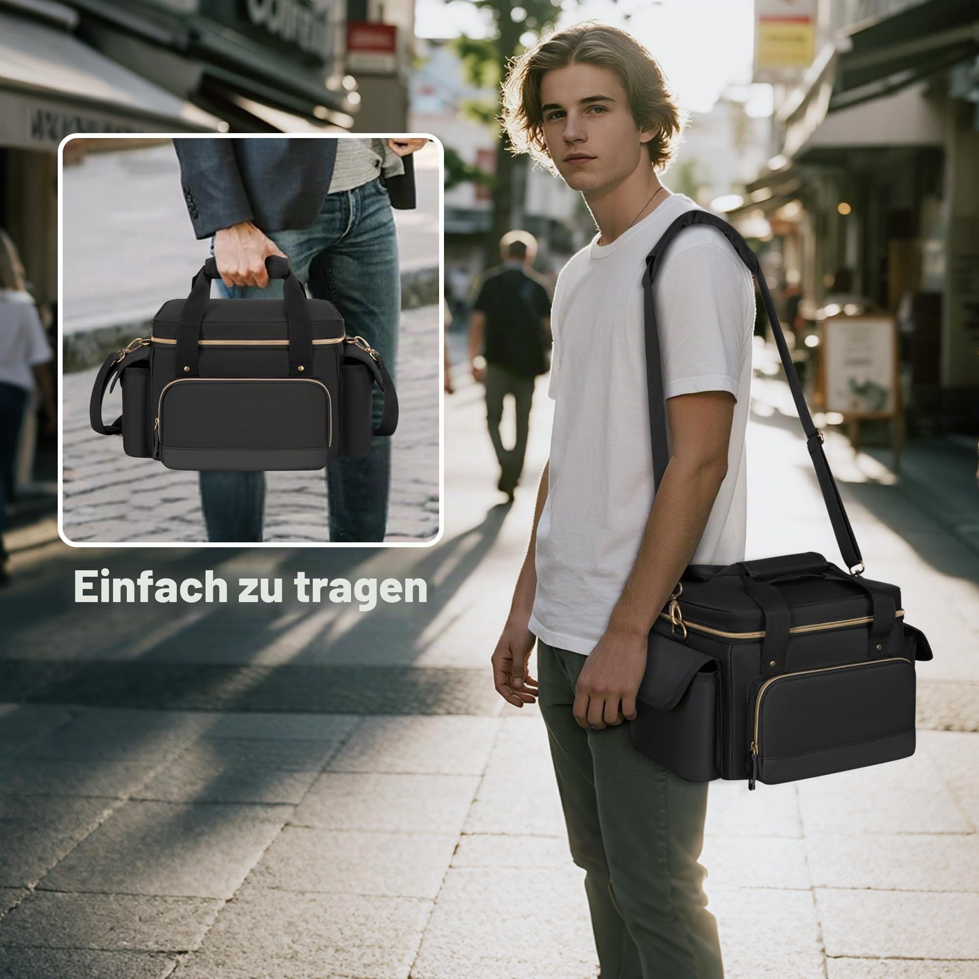 Damero DJ Tasche, Kabeltasche für DJ Auftritte mit Verstellbaren Unterteilungen, DJ Mixer Tasche, Kabel Organizer für DJ Gear, Musik Equipment und Zubehör