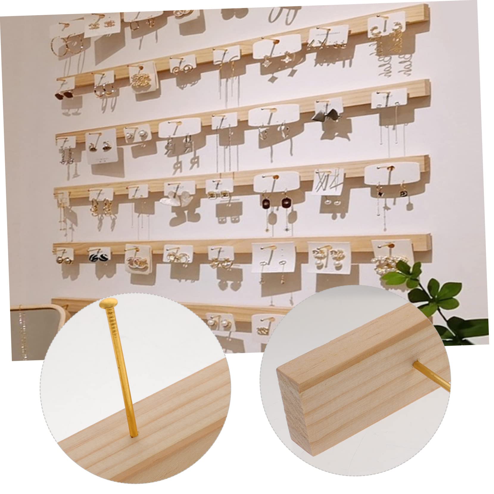 Holibanna 2sets Organizer da Muro per Gioielli Legno di Appendini per Orecchini e Collane Espositore Elegante per Negozio e Uso Personale Facile da Installare e Accessibile