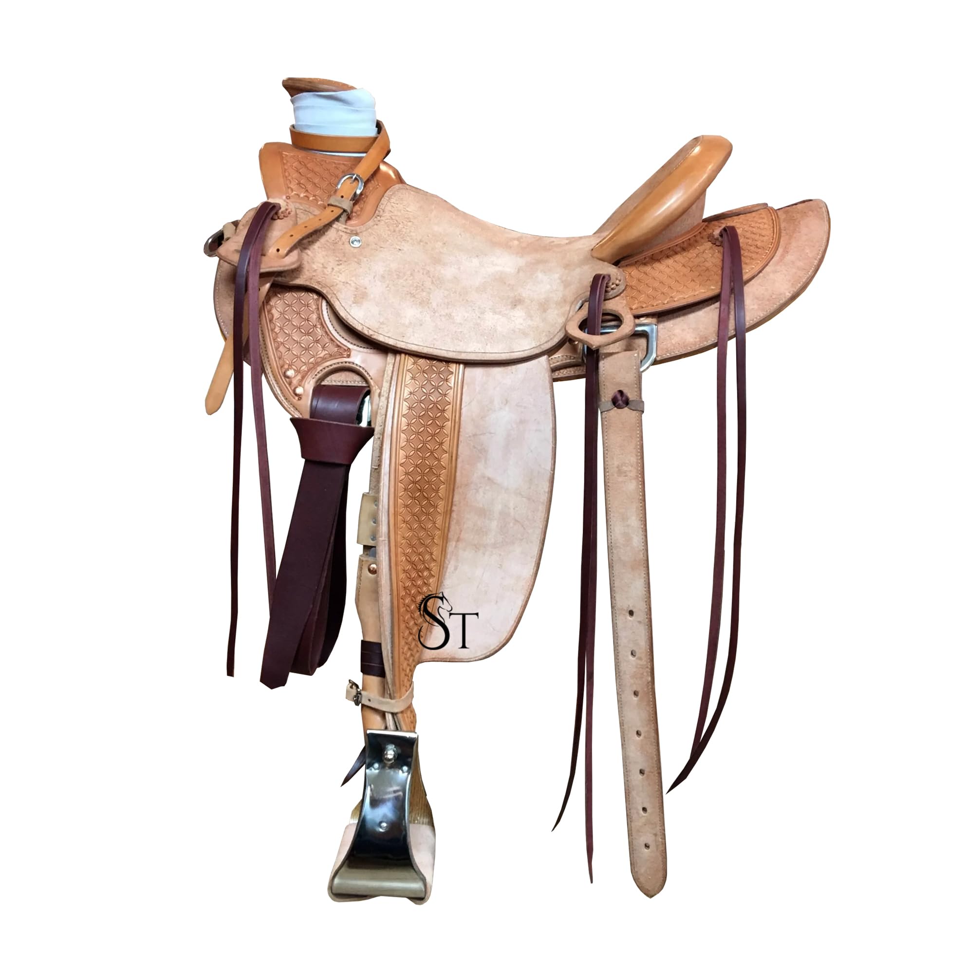 Western-Leder-Sattel-Set mit Halfter und Zügel, 35,6 bis 45,7 cm, WLS-203
