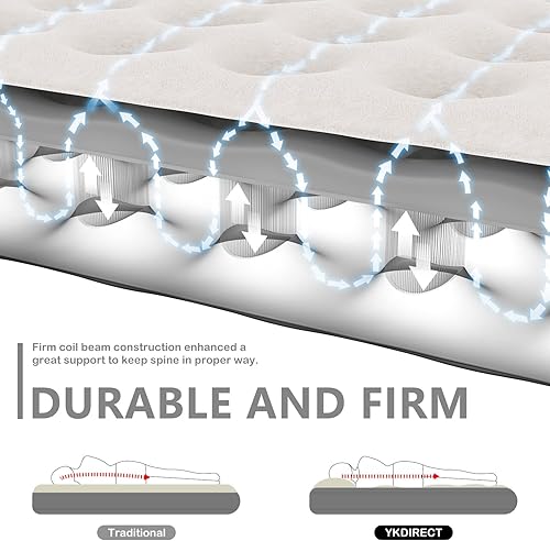 Miniatura 4 de YKDIRECT Colchón de aire de camping con mini bomba de aire portátil, fácil de almacenar y portabilidad, disponible para uso en interiores y