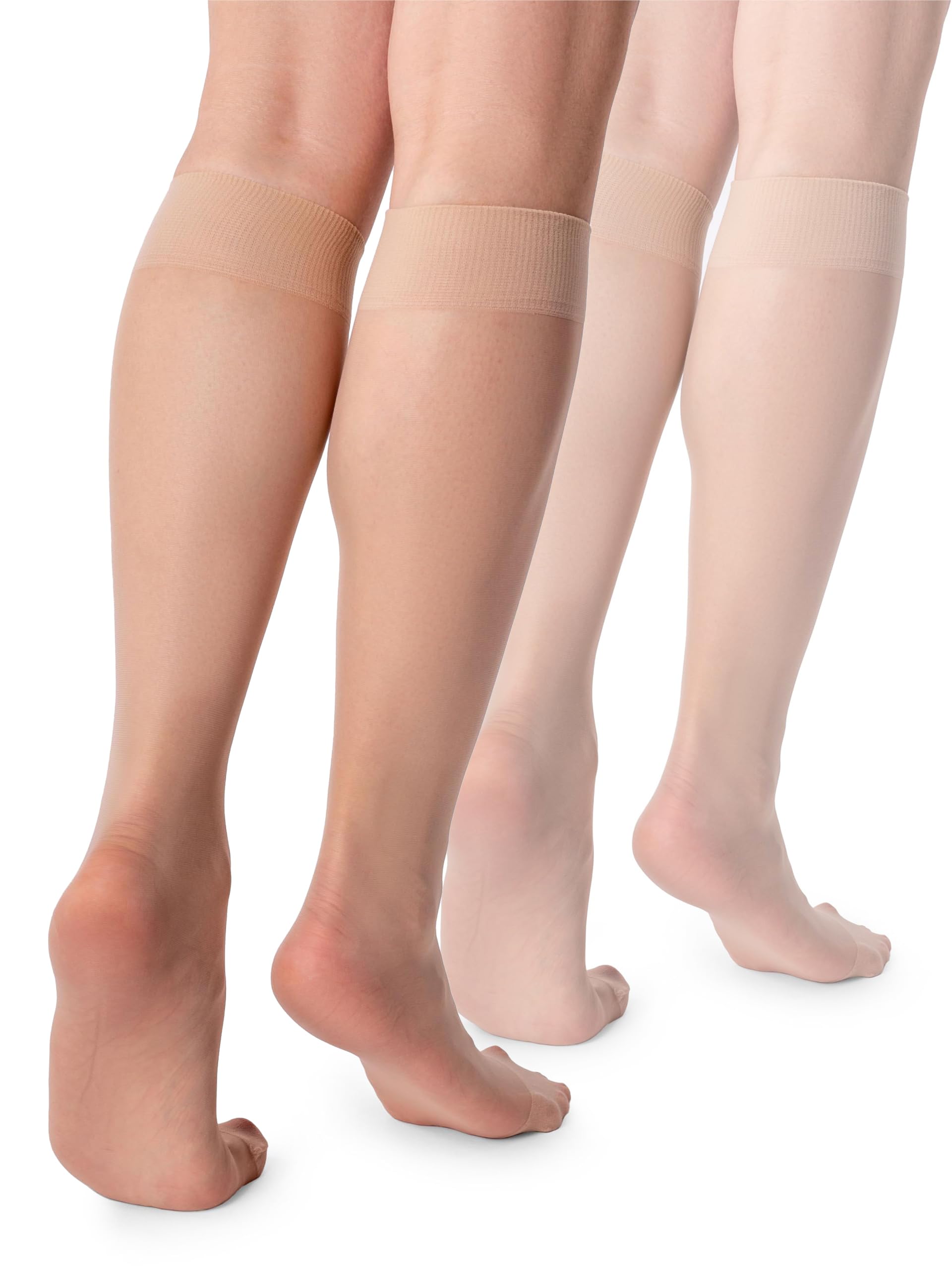 Lores Women's Cipria Basic Knee High Socks 15 Den High Pop Matt Semi-Sheer Tights 2 Pairs Natalie,