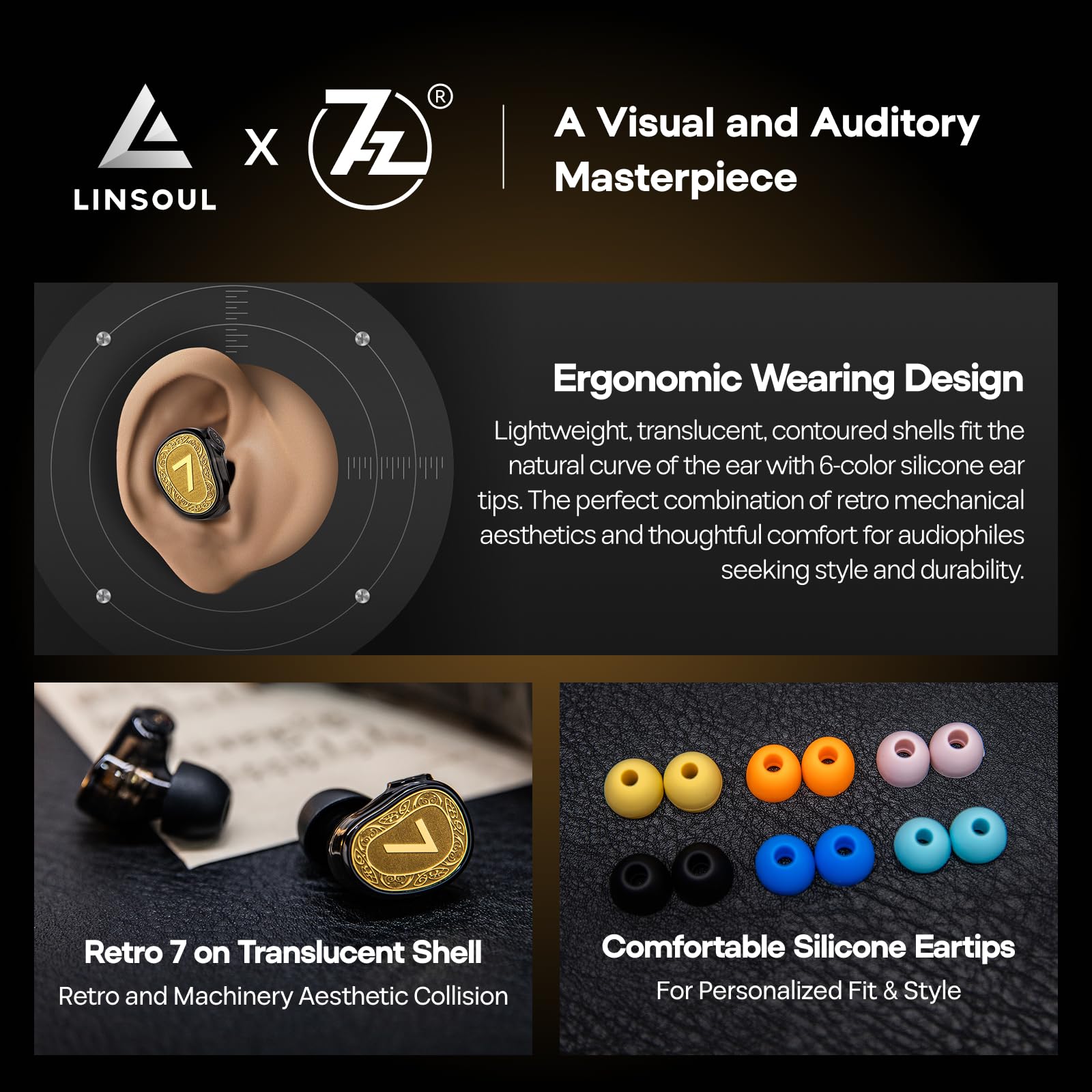 Linsoul 7Hz Elua Ultra Moniteur Intra-auriculaire, Écouteur à Double Pilote Dynamique, HiFi Filaires IEM avec câble OFC Haute pureté pour Musiciens audiophiles (Argent)