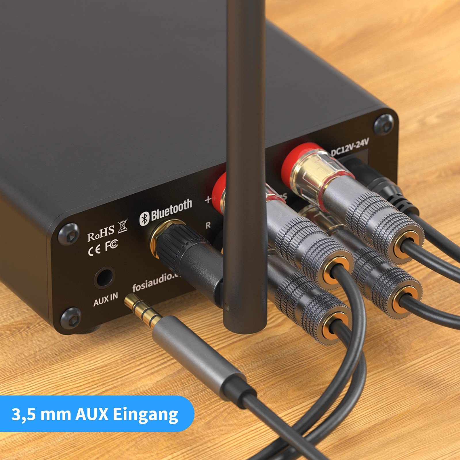Fosi Audio BT10A Bluetooth 5.0 Stereo Audio Verstärker Empfänger 2 Kanal Klasse D Mini Hi-Fi Integrierter Verstärkter Geeignet für Lautsprecher zu Hause 50W x2 TPA3116