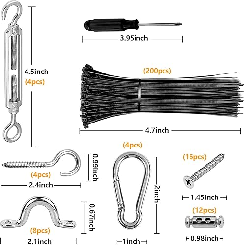 Miniatura 5 de Kit de cadena de luces para colgar, kit de suspensión de luces de globo, alambre 304 de acero inoxidable recubierto de nailon de 165 pies con gancho