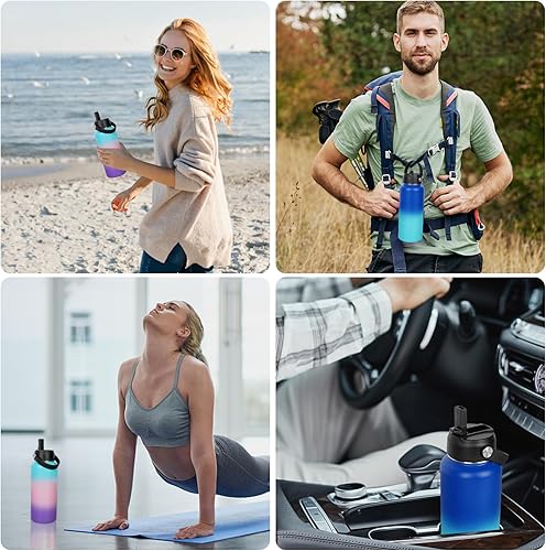 Miniatura 6 de Tapa con popote para botella de agua Hydro Flask, Simple Modern, tapas de sorbete de boca ancha compatibles con Hydroflask, diseño de boquilla