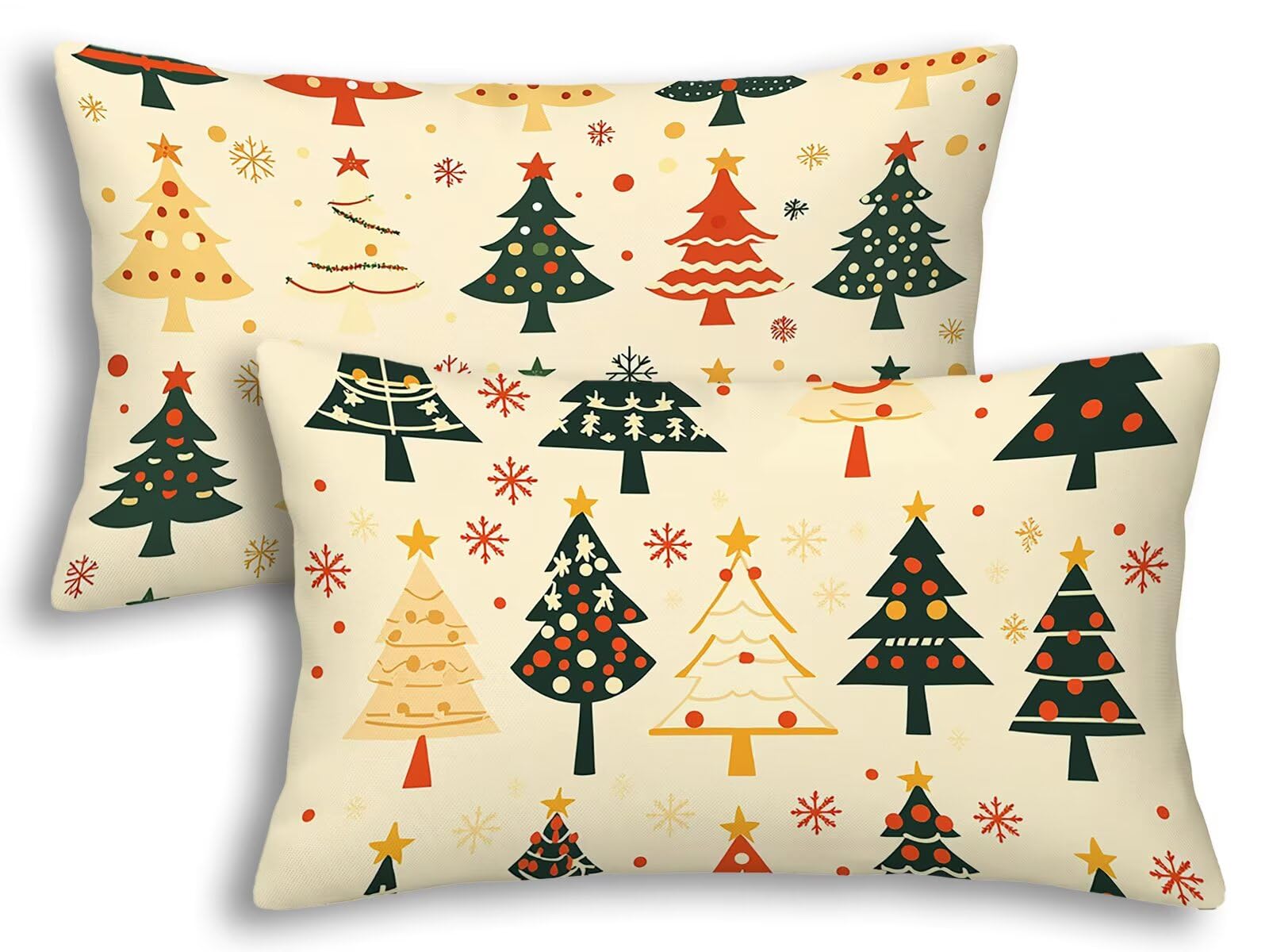 Fundas Cojines Exterior Impermeable 40x80 de lino premium en crema