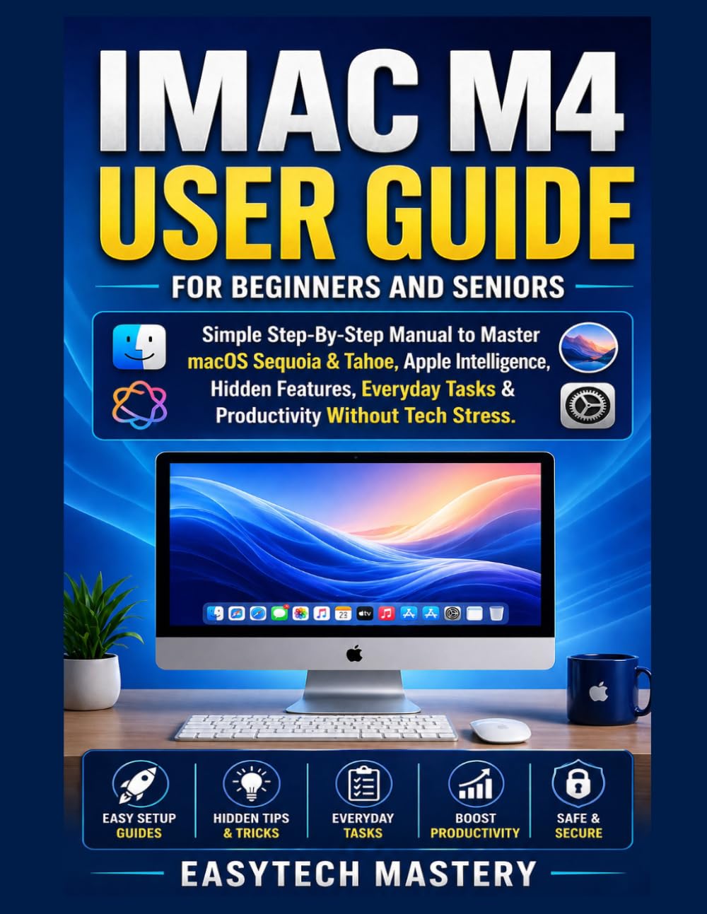IMAC M4 User Guide For Beginners And Seniors: Simple Step-By-Step Manual to Master macOS Sequoia & Tahoe, Apple Intelligence, Hidden Features, Everyday Tasks & Productivity Without Tech Stress.