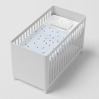 Jogo De Mini Berço Papi Compose Contem 02 Peças, Papi Textil, Azul