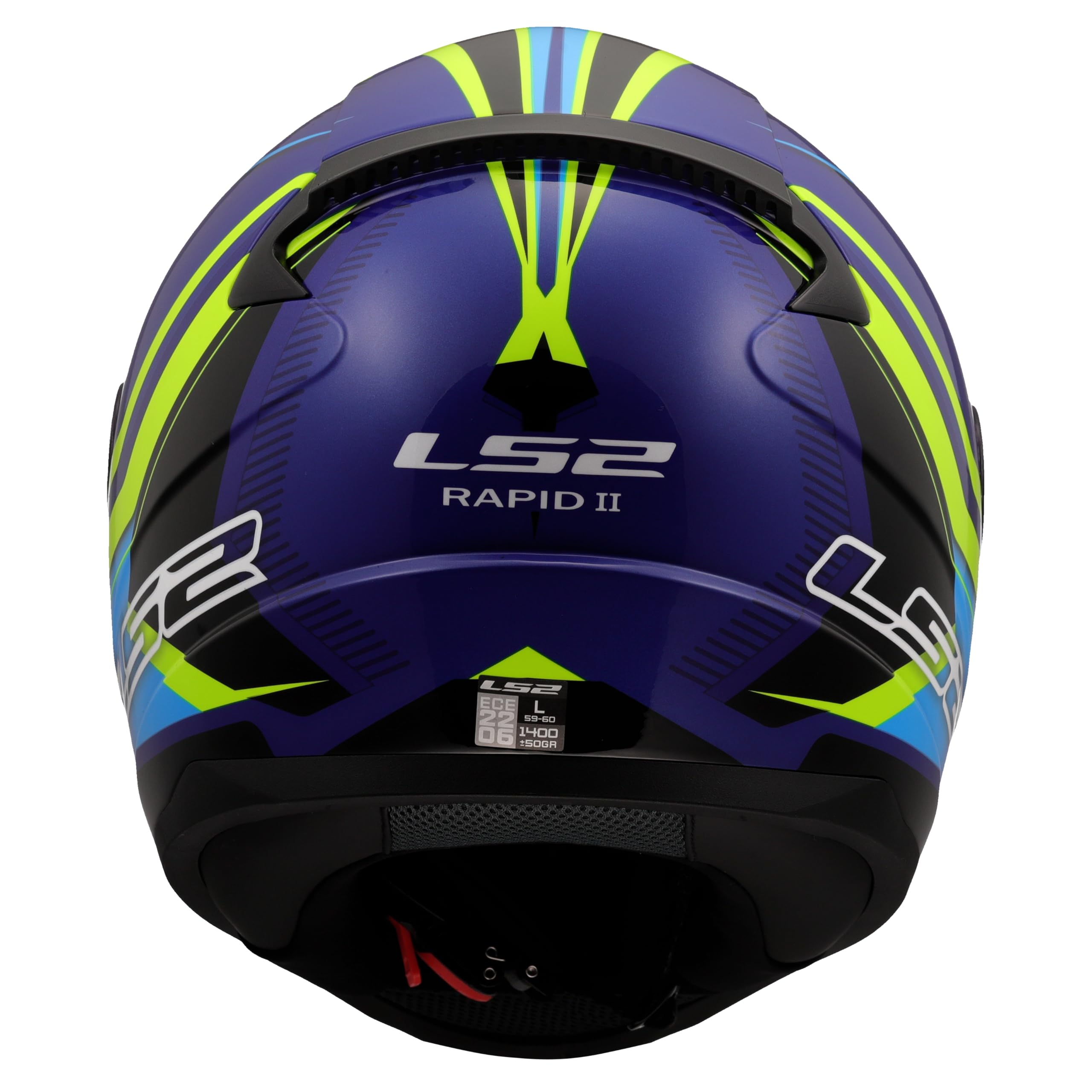 LS2, Casco Moto Integrale RAPID II FLITZ Gloss H-V Yellow Blue, M