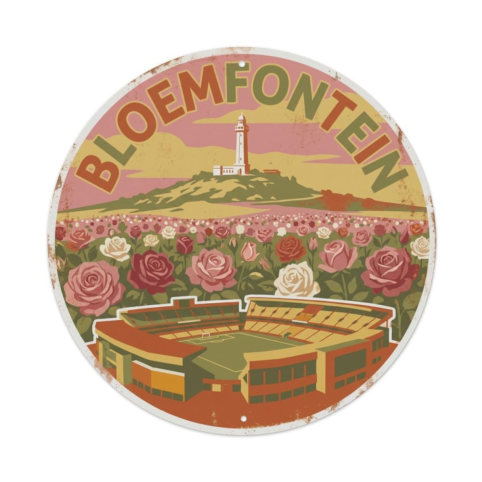 Travel Retro South Africa Bloemfontein Metal Tin Sign
