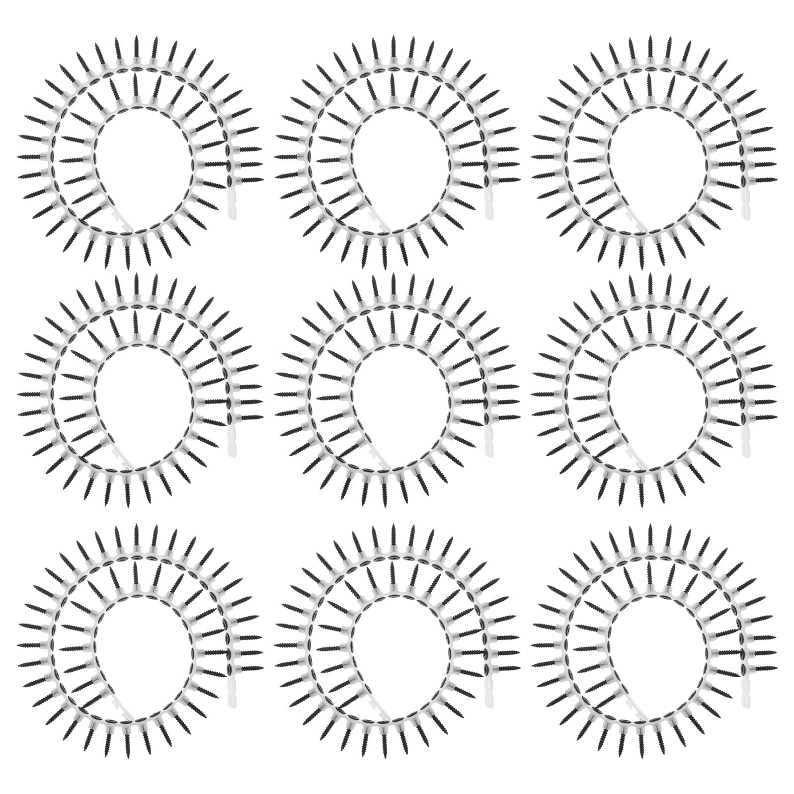 COLLBATH 1000 Stück Selbstbohrende Trockenbauschrauben M35X25mm mit Kunststoff Kettenband Vibrationsbeständige Wandbefestigungsschrauben für Gipskarton Regale und Wohnmobil Innenraum