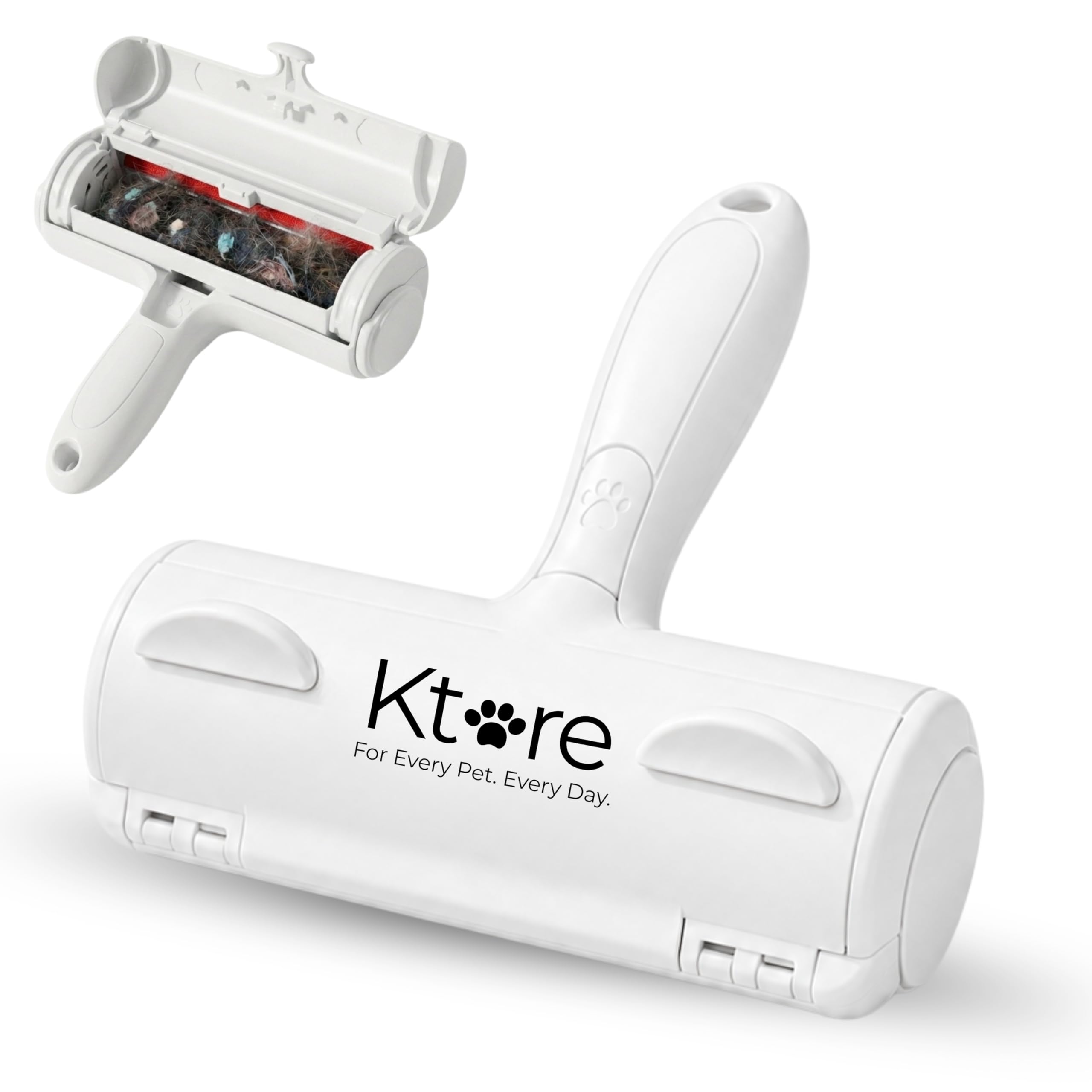 Ktore Pet Hair Remover Roller for Dogs & Cats – Reusable Lint Roller & Self-Cleaning Dog Cat Hair Removal for Furniture, Sofa, Carpet & Clothes – White
