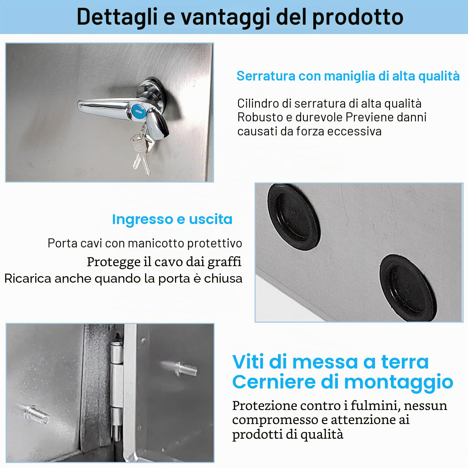 SQLJYU Armadio in acciaio inox, Sportello Quadro Elettrico Esterno Interno, Scatola Elettrica da Parete, Cassetta Contatore Gas, Scatola Stagna Elettrica, Cassetta Elettrica da Muro