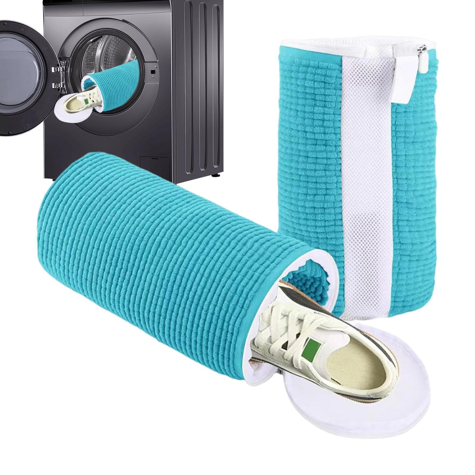 Sacca Lavascarpe Per Lavatrice - 2 Sacche In Rete Con Cerniera Per Proteggere Le Scarpe In Lavatrice - Foto 12