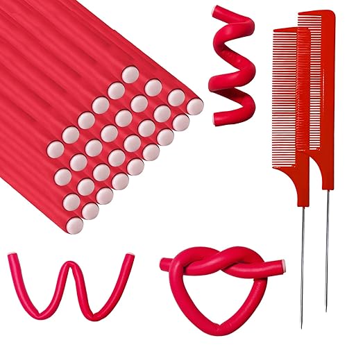 Miniatura 11 de 60 varillas rizadoras flexibles, 9.45 x 0.31 pulgadas, rodillos de espuma para cabello largo y corto, para mujeres y niñas, rizadores de pelo sin