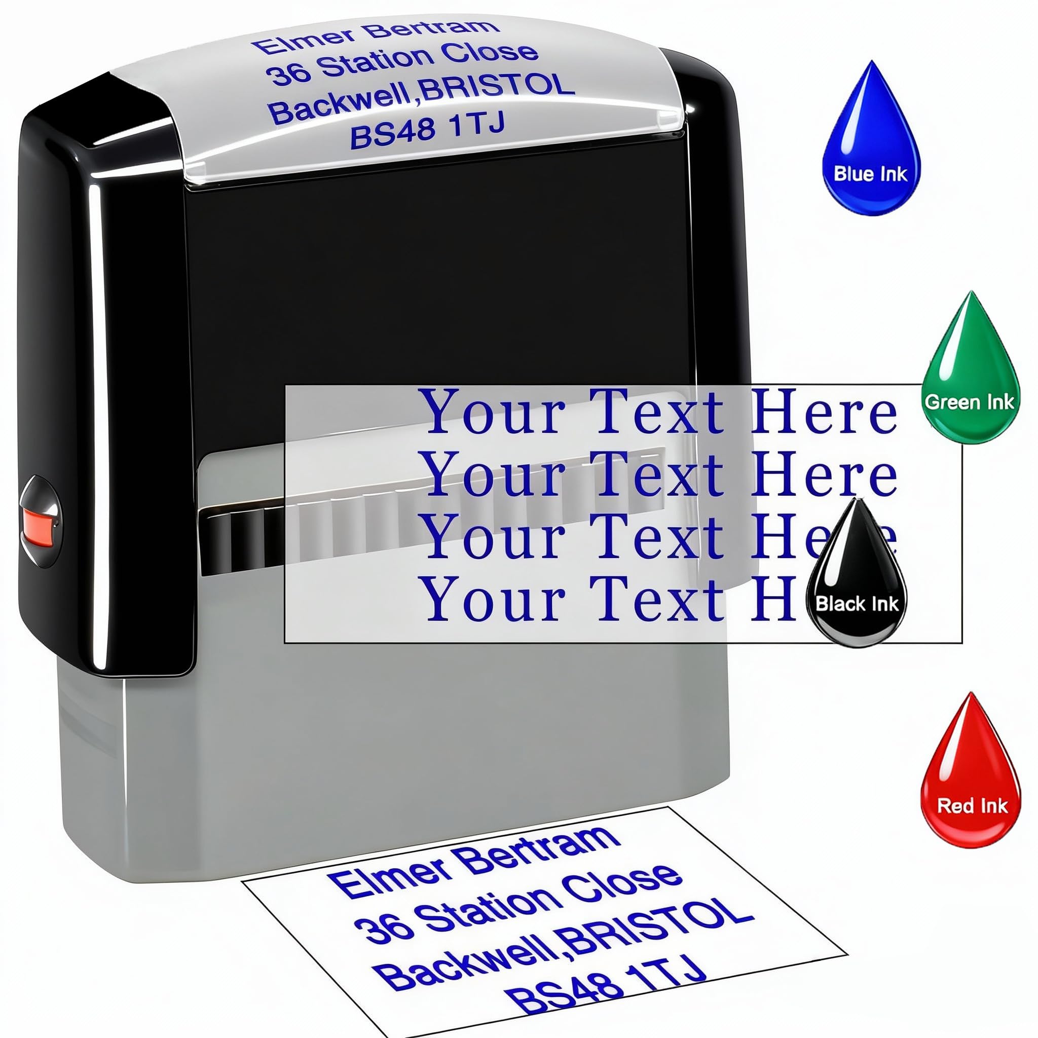 Custom Stamp Personalised Self Inking Business Stamps Address Rubber Stamp with Name Return Address Date Stamp