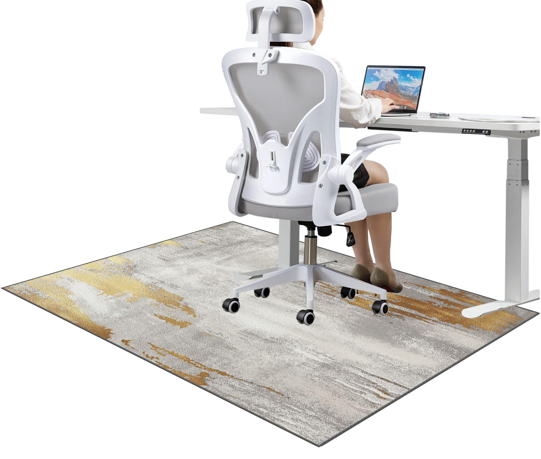 Tapis de Sol Bureau Protège Sol sous Chaise Tapis de Chaise de Bureau Tapis Gaming Sol pour Sols durs Tapis de Sol Gamer for Chambre Salon Protège Parquet Chaise roulettes 150 x 200 cm