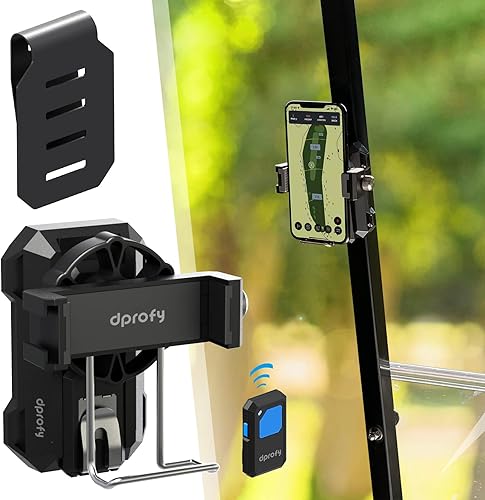 Dprofy Organizador magnético para teléfono de golf, soporte para teléfono para carrito de golf, graba tu swing de golf con control remoto