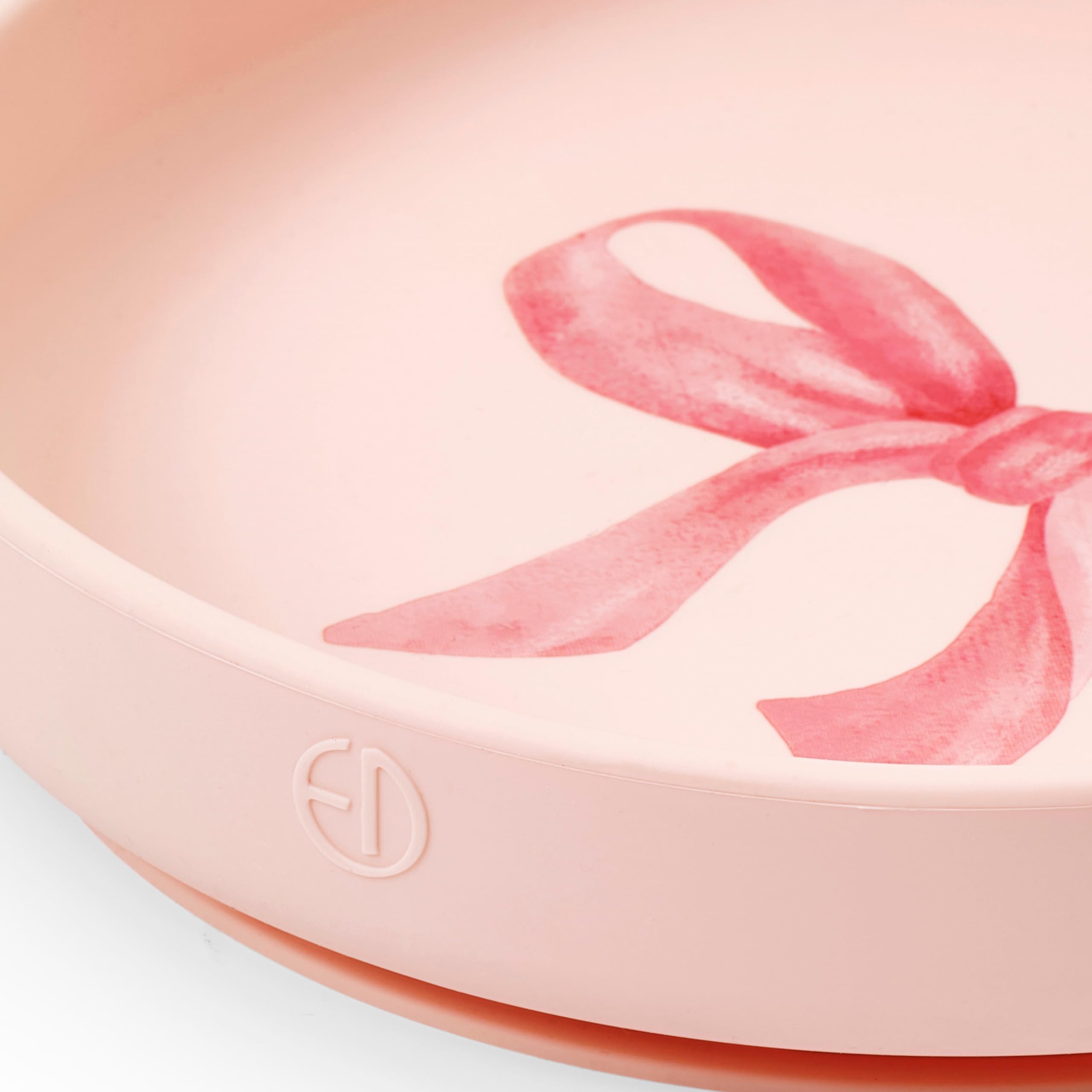 Elodie Details Set Pappa Piatto Silicone Bambini Ventosa Posate, Rosy Bow