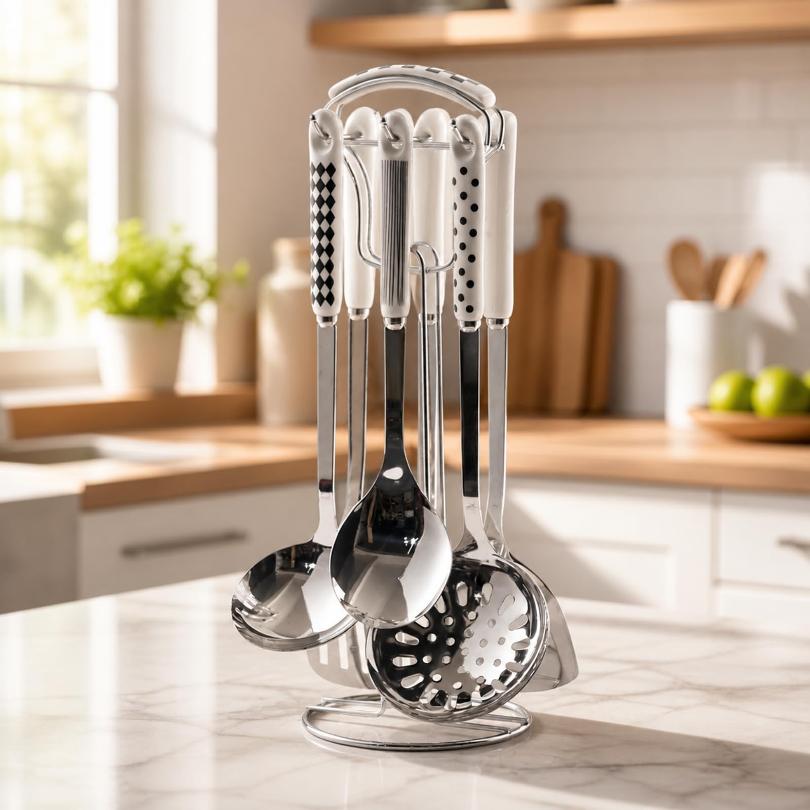 kowaku Utensilios Cocina con Soporte | Ahorra Espacio, Juego Utensilios Cocina con Estante, para Lavaplatos