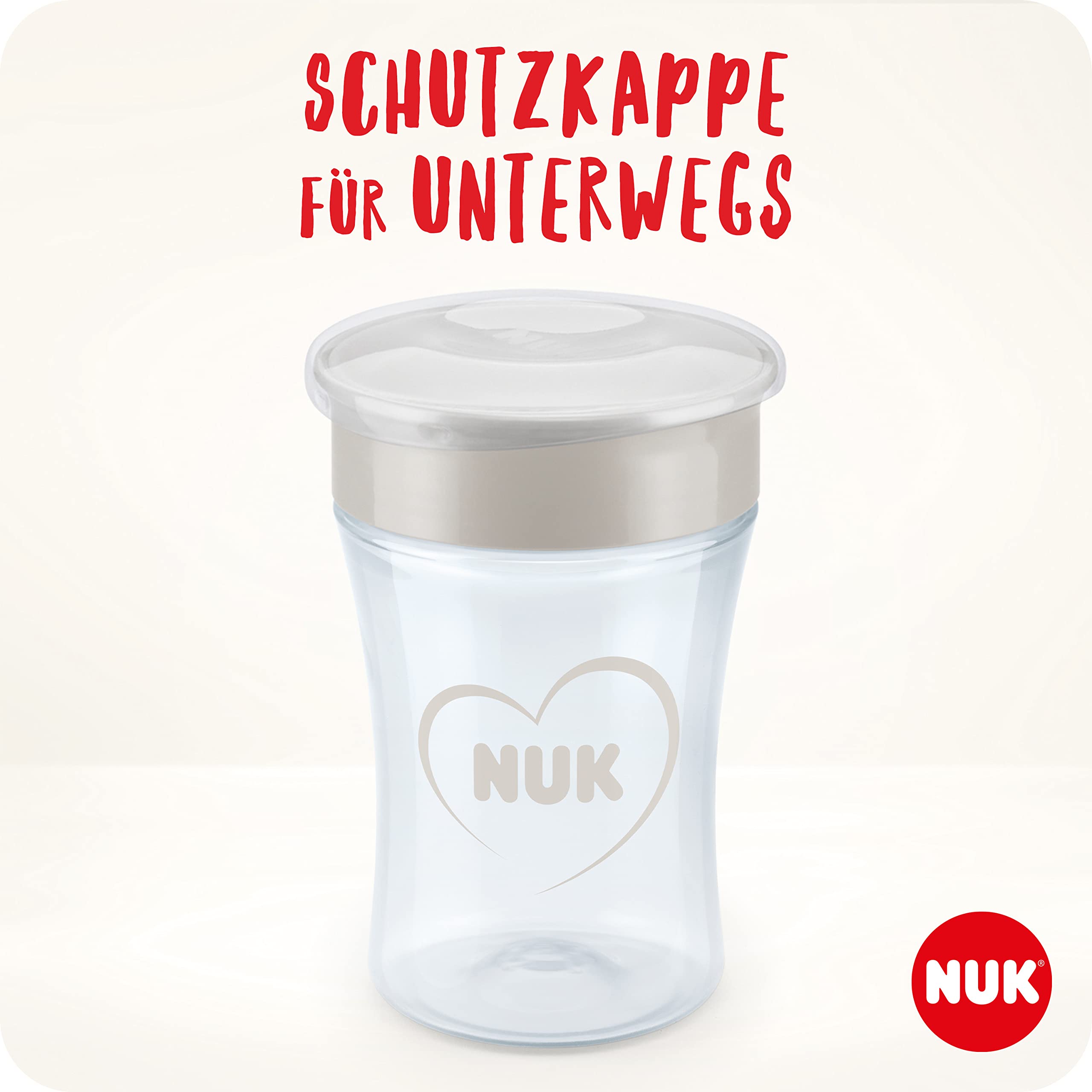 NUK Magic Cup Trinklernbecher | 8+ Monate | 230 ml | auslaufsicherer 360°-Trinkrand | BPA-frei | blau | 2 Stück