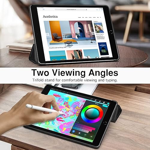 Miniatura 5 de MoKo Funda para iPad de 987 generación (202120202019), TPU suave translúcido esmerilado, carcasa trasera delgada, funda protectora con soporte para