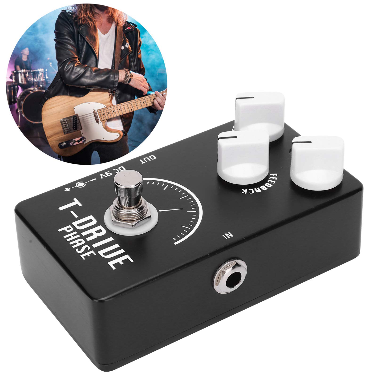 Phase Shifter Pedal, Gitarren-Phaser-Pedal Langlebiges professionelles Metall für Gitarristen für E-Gitarre für Musikliebhaber