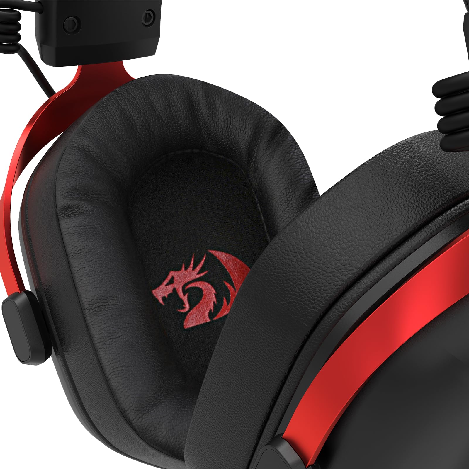 Redragon H312 Casque de jeu filaire avec son surround 7.1, pilote de 50 mm, coussinets en cuir PU, microphone amovible, casque supra-auriculaire compatible avec les appareils mobiles, PC/PS3/PS4/PS5