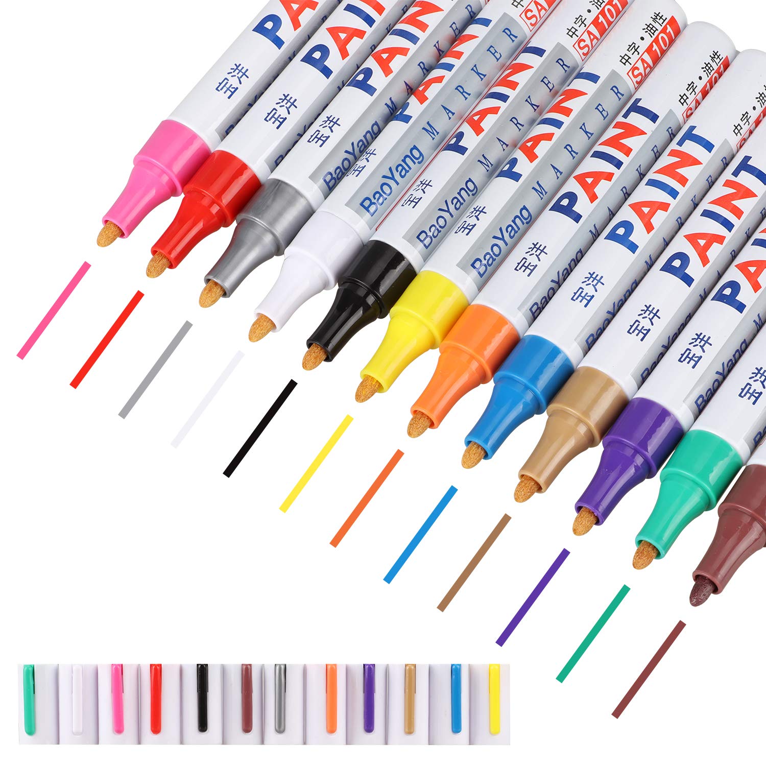 Pennarelli Per Pneumatici Techwills - Set 5 Pezzi Impermeabili Per Auto, Moto E Bici - Foto 2