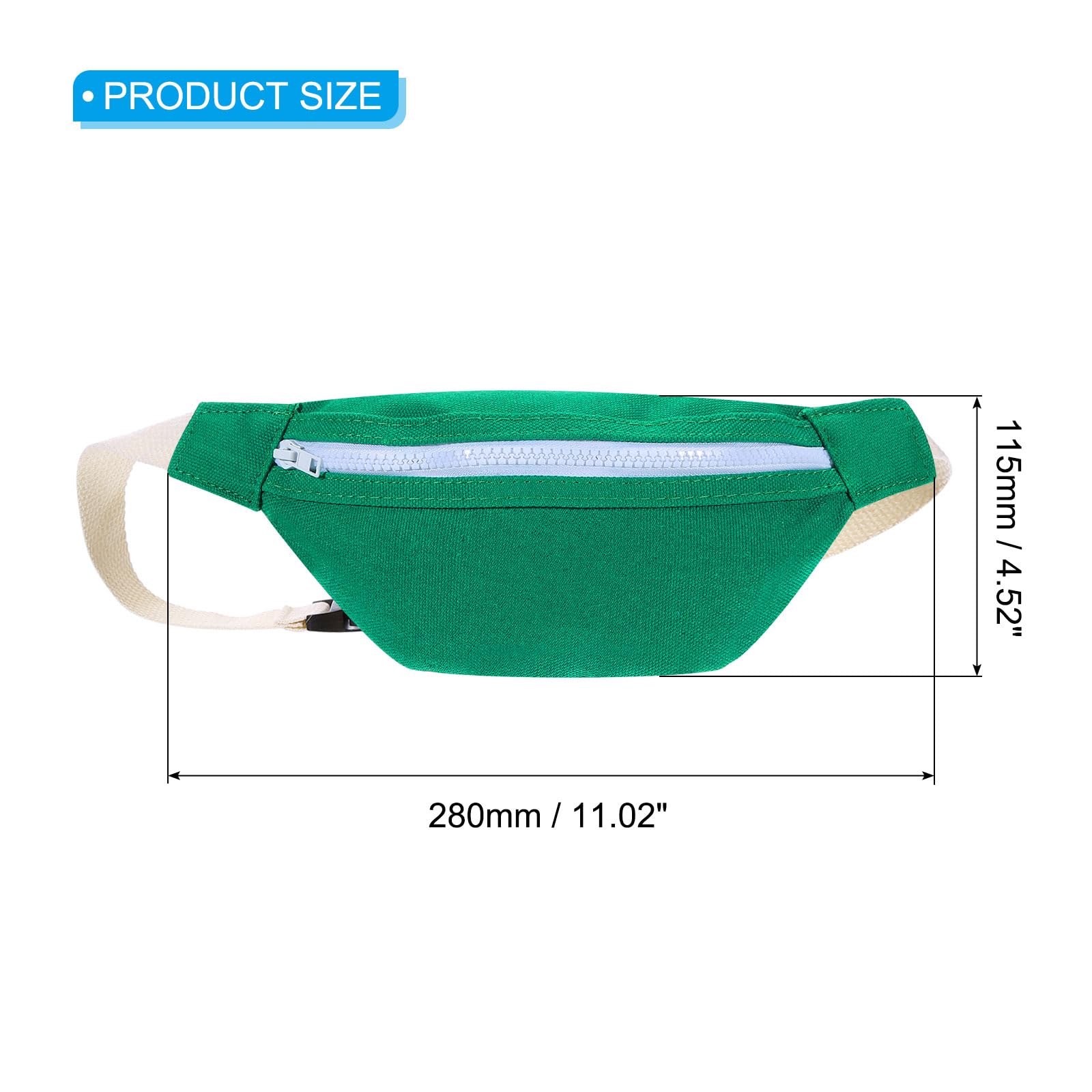 PATIKIL Fanny Pack, Belt Bag Crossbody Waist Bag with Adjustable Strap for Women Men Travel Running Hiking Cycling Green - Image 2