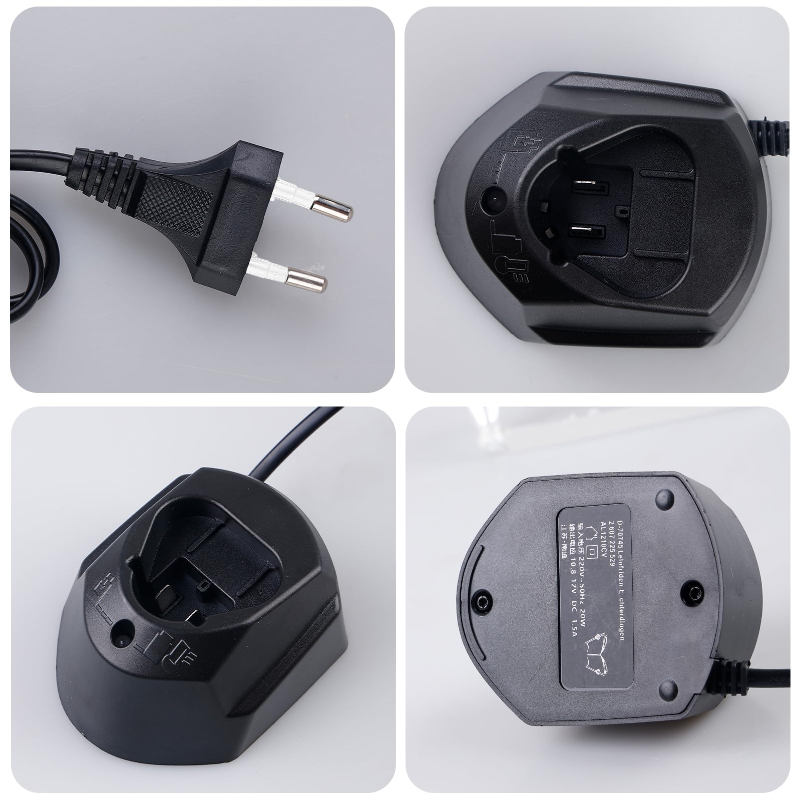 12V Li-ion ładowarka do Bosch, Professional 10.8V-12V AL1115CV akumulatorów Szybka ładowarka, Ładowarka do wiertarki akumulatorowej Kompatybilna z Bosch BAT411, BAT412, BAT413 (wtyczka EU)