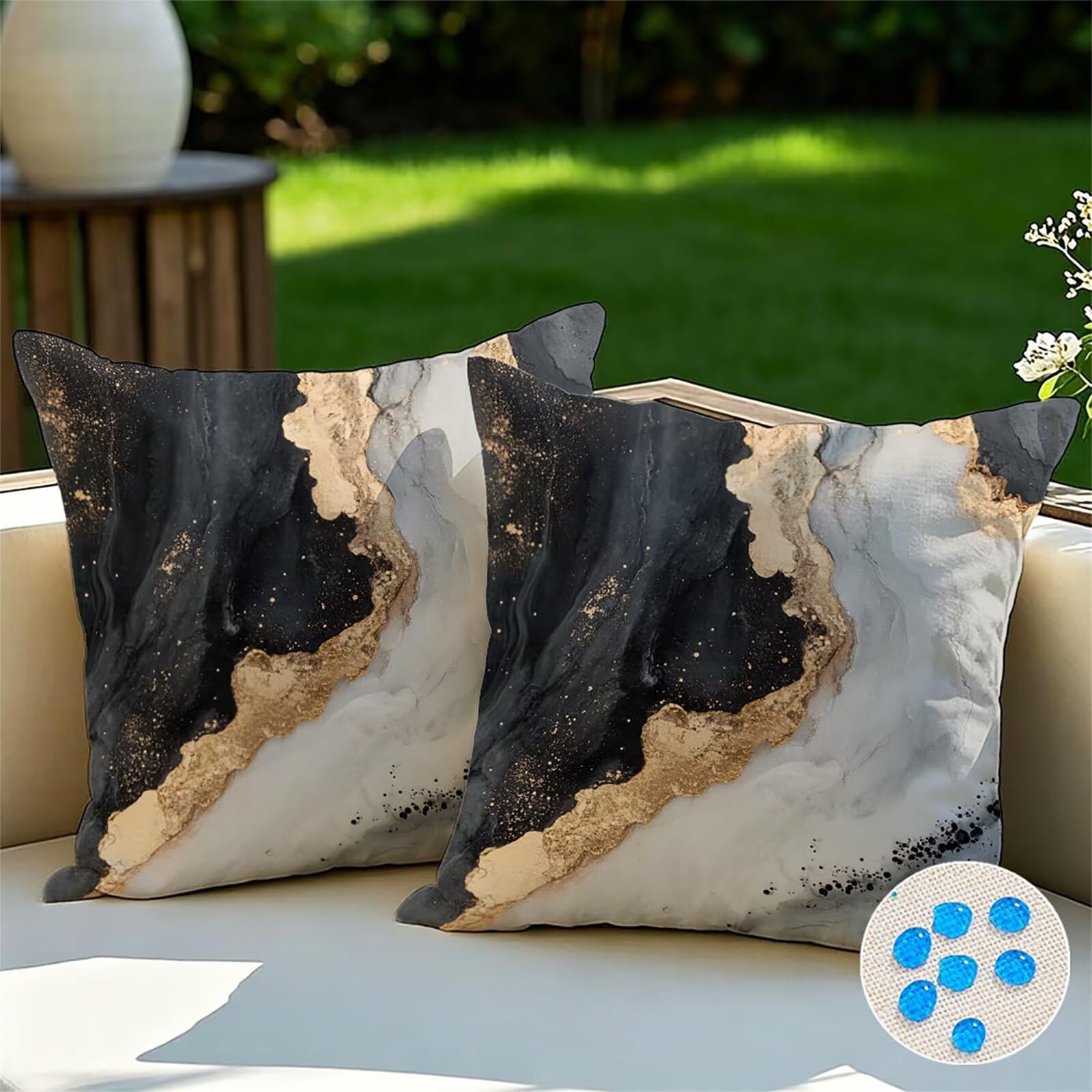 Federe Cuscini Divano 65x65 cm Grigio Cuscino Divano Velluto Decorativo Set da 2, con Cerniera Oro Cuscini da Esterno Impermeabili Federa Cuscino per Divani Camera de Letto Soggiorno Auto dj-671