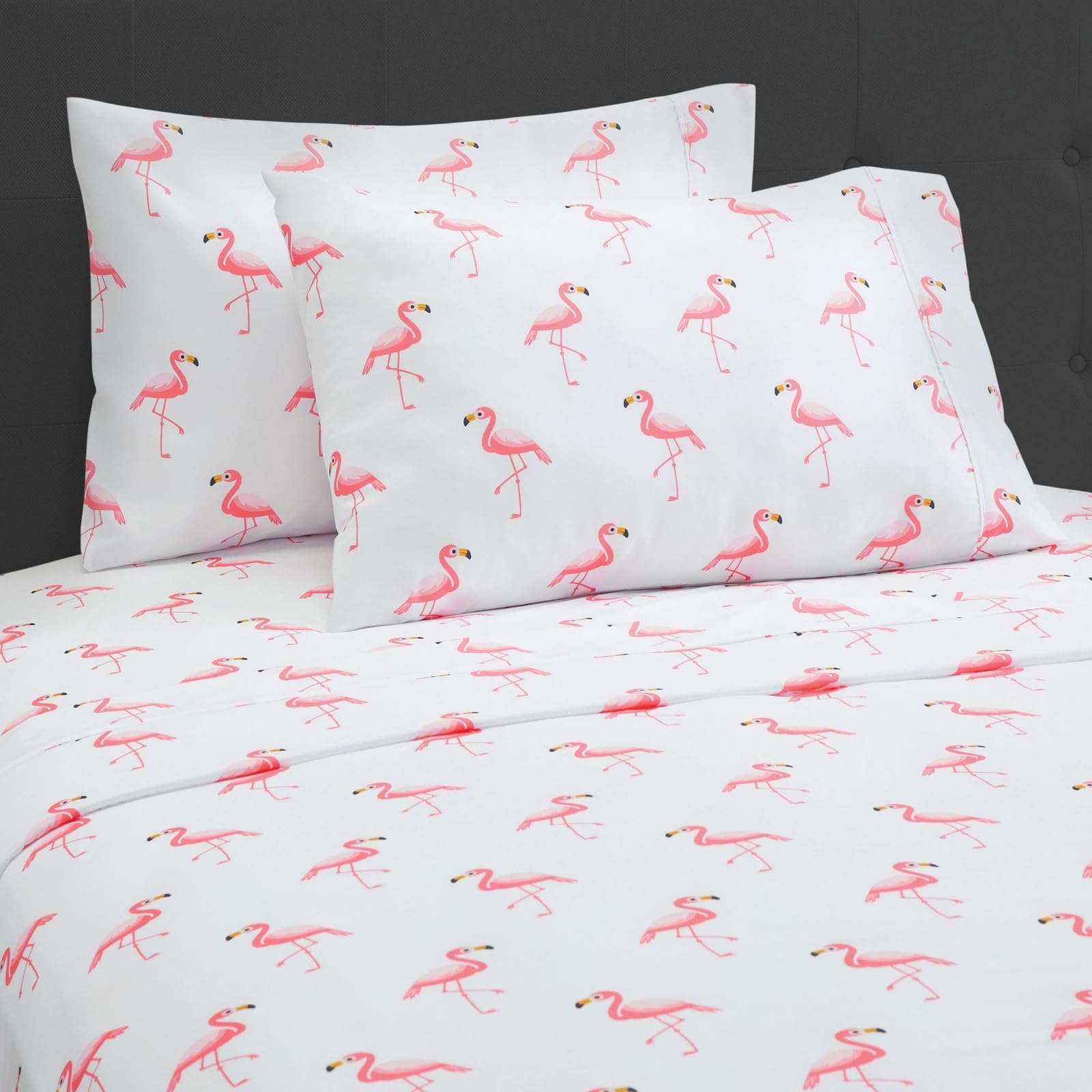Stoneberry Home Printed Microfiber Sheets King Microfiber Flamingo