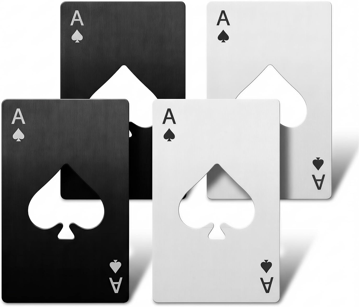 Lmaytech Ace of Spades Poker Bottle Openers - 50Pcs Stainless Steel Credit Card Size Beer Cap Openers, Wedding Party Favors, Groomsmen Bridesmaid Gifts, Bulk Casino & Birthday Supplies (Black)