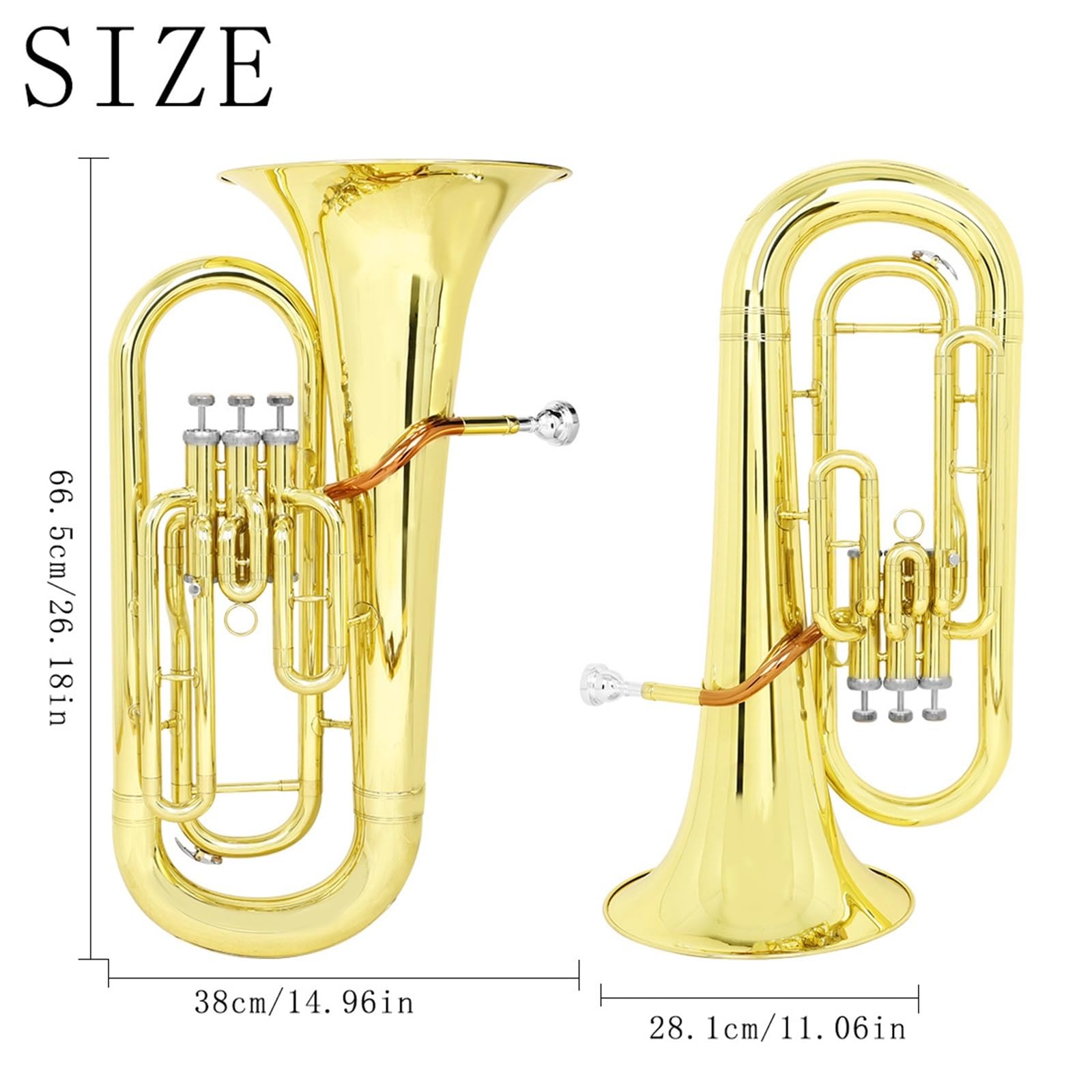 Eufonium Euphonium Bb Tone Mosiężne Trzy Zawory Profesjonalne Instrumenty Muzyczne Dla Początkujących