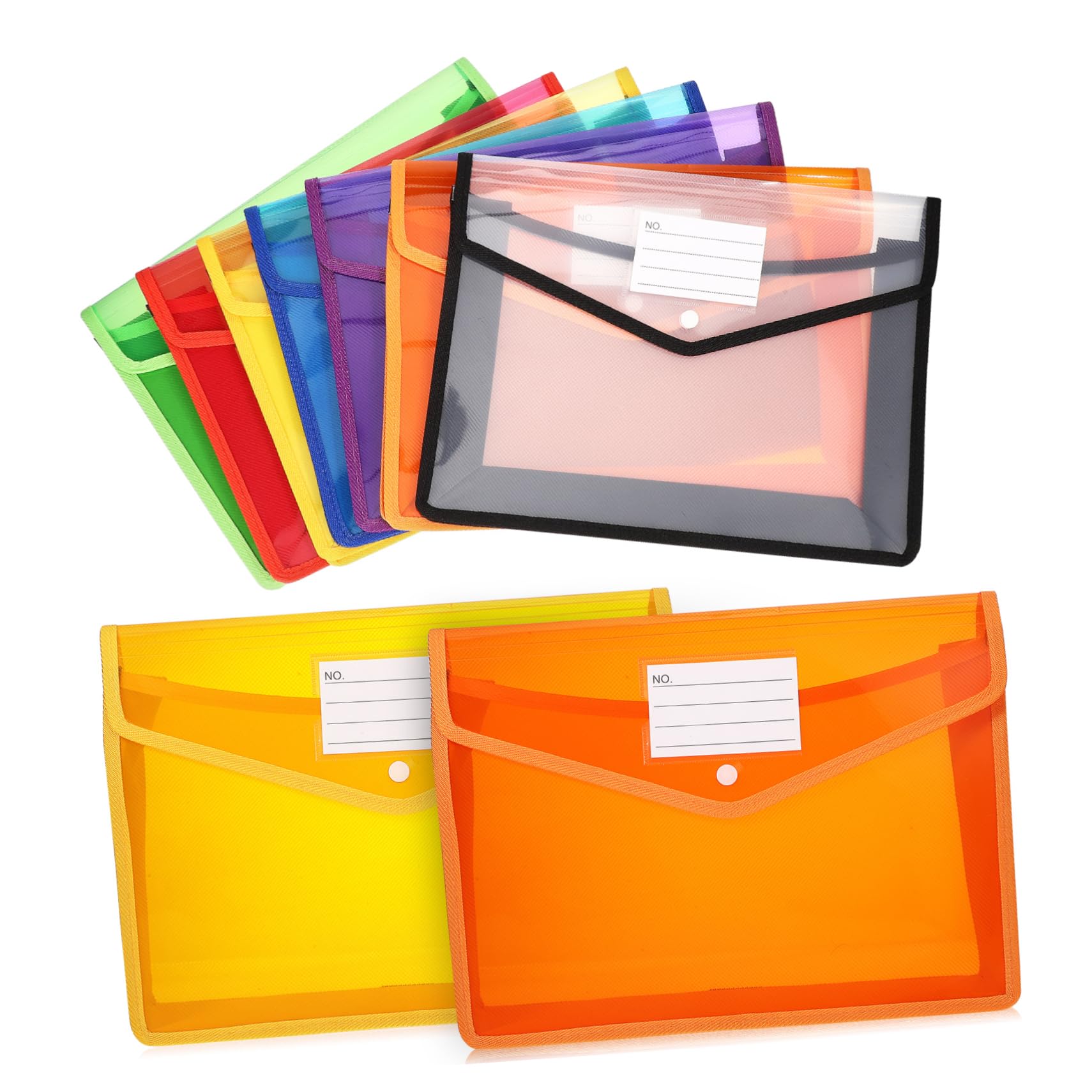 Homoyoyo 7pezzi Cartella Portadocumenti Trasparente Con Bottone Borsa Organizer Espandibile Per Documenti Con Tasca Per Etichette Per Ufficio e Casa