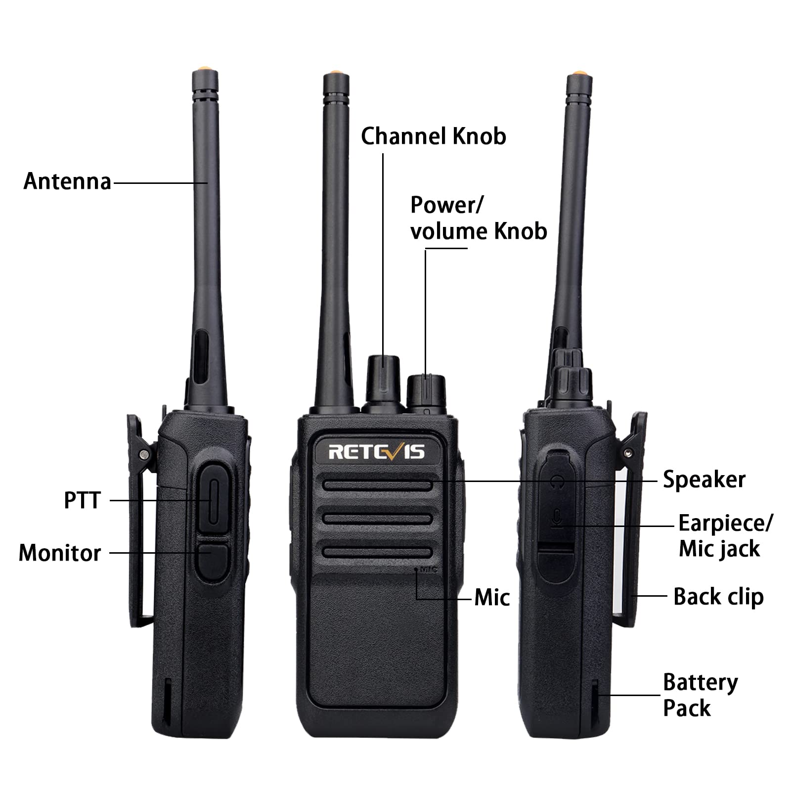Retevis RT617 Walkie Talkie PMR446 Radioline - Dettaglio