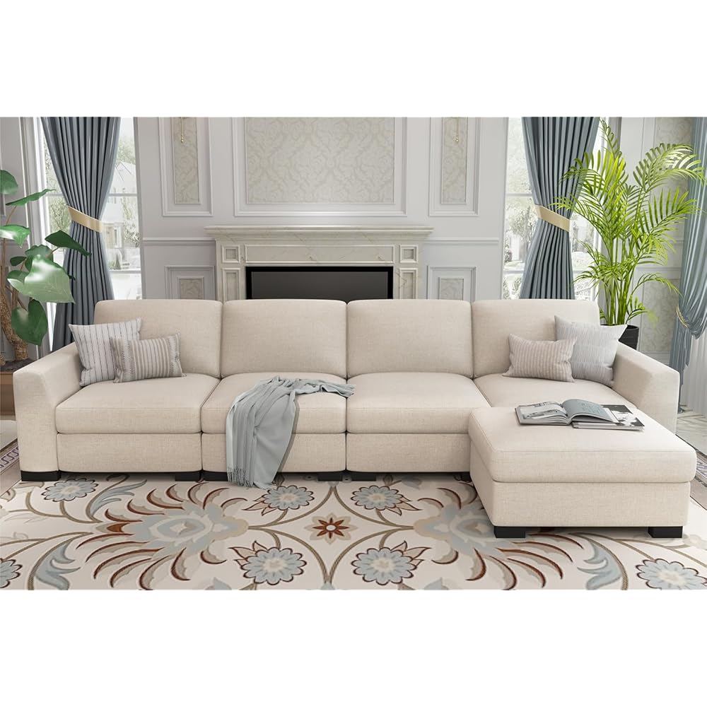 66/mo Finance Sunrise Coast Modular Sofa Couch 130" Convertible L