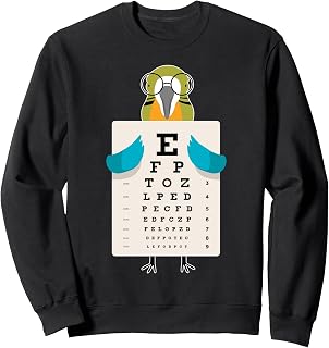 Parrot with Eye Chart Funny Design for Eye Specialist Doctor Sweatshirt