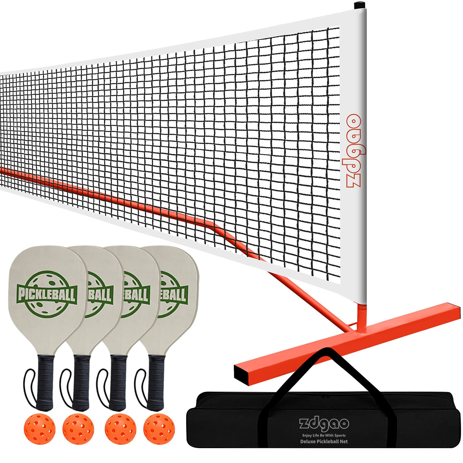 Buy Portable Pickleball Net Set with 4 Pickleball Paddles, Professional