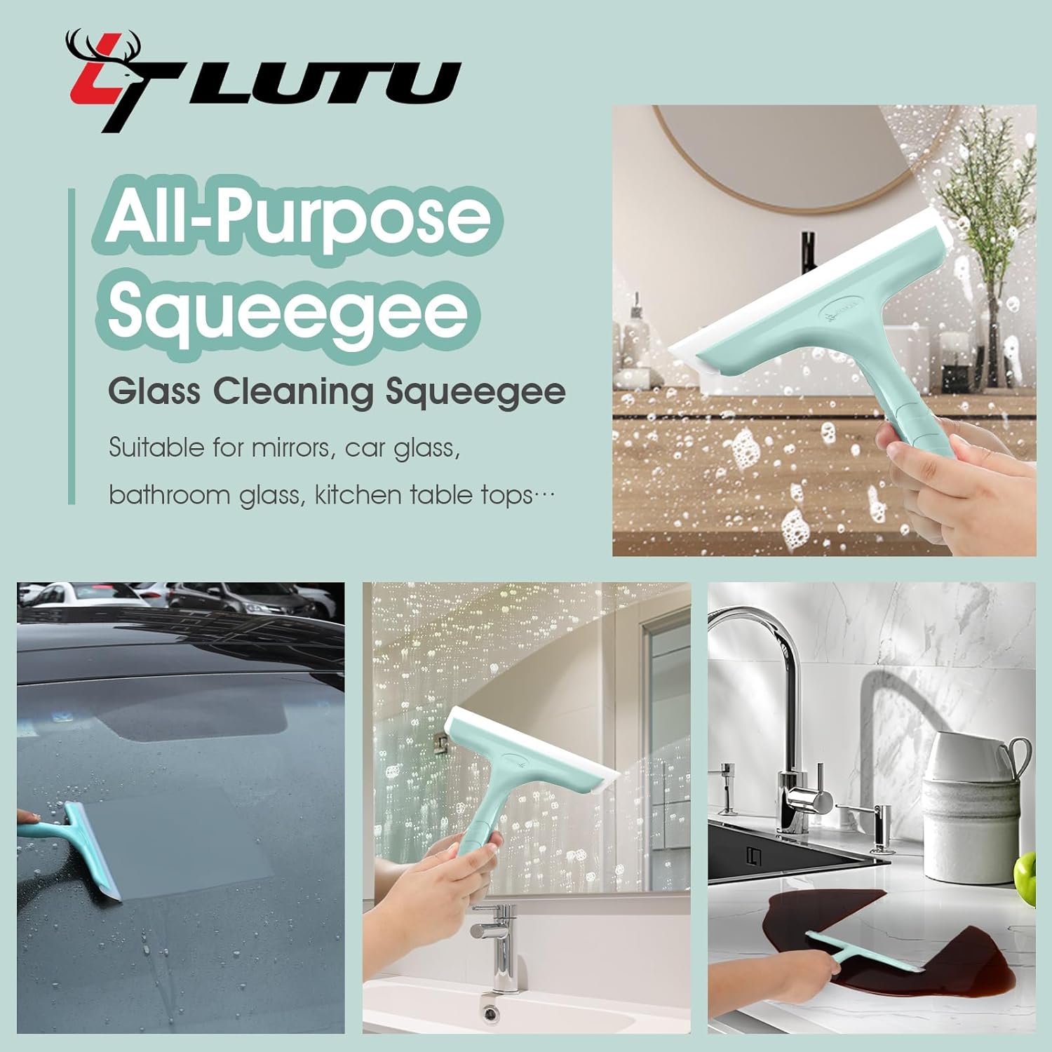 Shower Squeee for Glass Doors, Bathroom Squeee for Shower, Mini Window