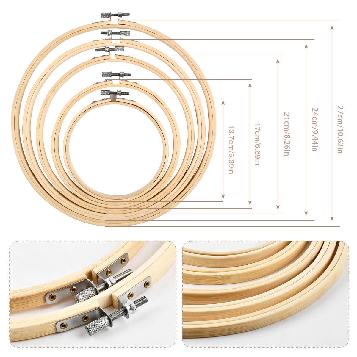 DODUOS 126 Pezzo Ricamo Starter Kit, Fili da Ricamo, Punto Croce Kit Filo Punto Croce Colorato con 100 Fili Colorati, 5 Pezzi di Cerchi di Bambù, 2 Pezzitessuto, Kit per Ricamo per Adulti