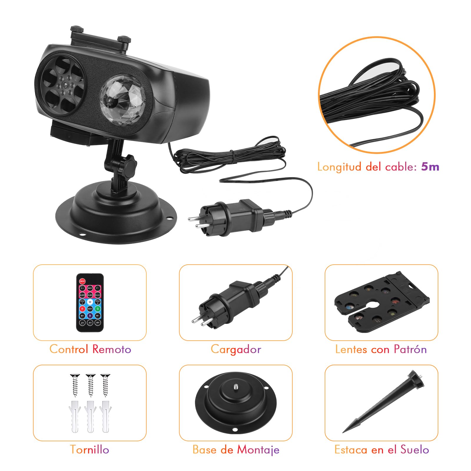 Proyector Navidad y Halloween Exterior Interior, LED Luces de Proyector 96 Patrones & 10 Ondas de Agua Luces Navidad con Control Remoto Impermeable Lámpara de Proyección para Fiestas