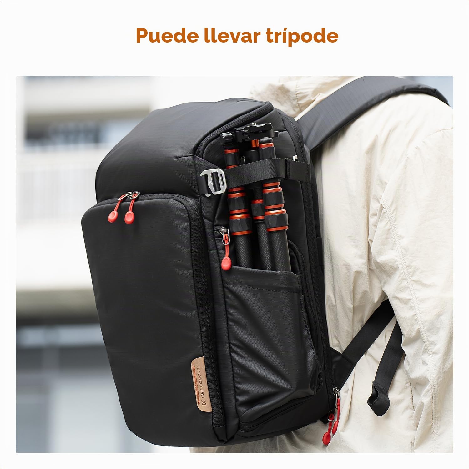 K&F CONCEPT Mochila Cámara Profesional, Bolsa Fotógrafos Cámara Impermeable de Gran Capacidad para Camera Reflex Digital DSLR, Adecuado para viajes al aire libre senderismo fotografía Negro intenso