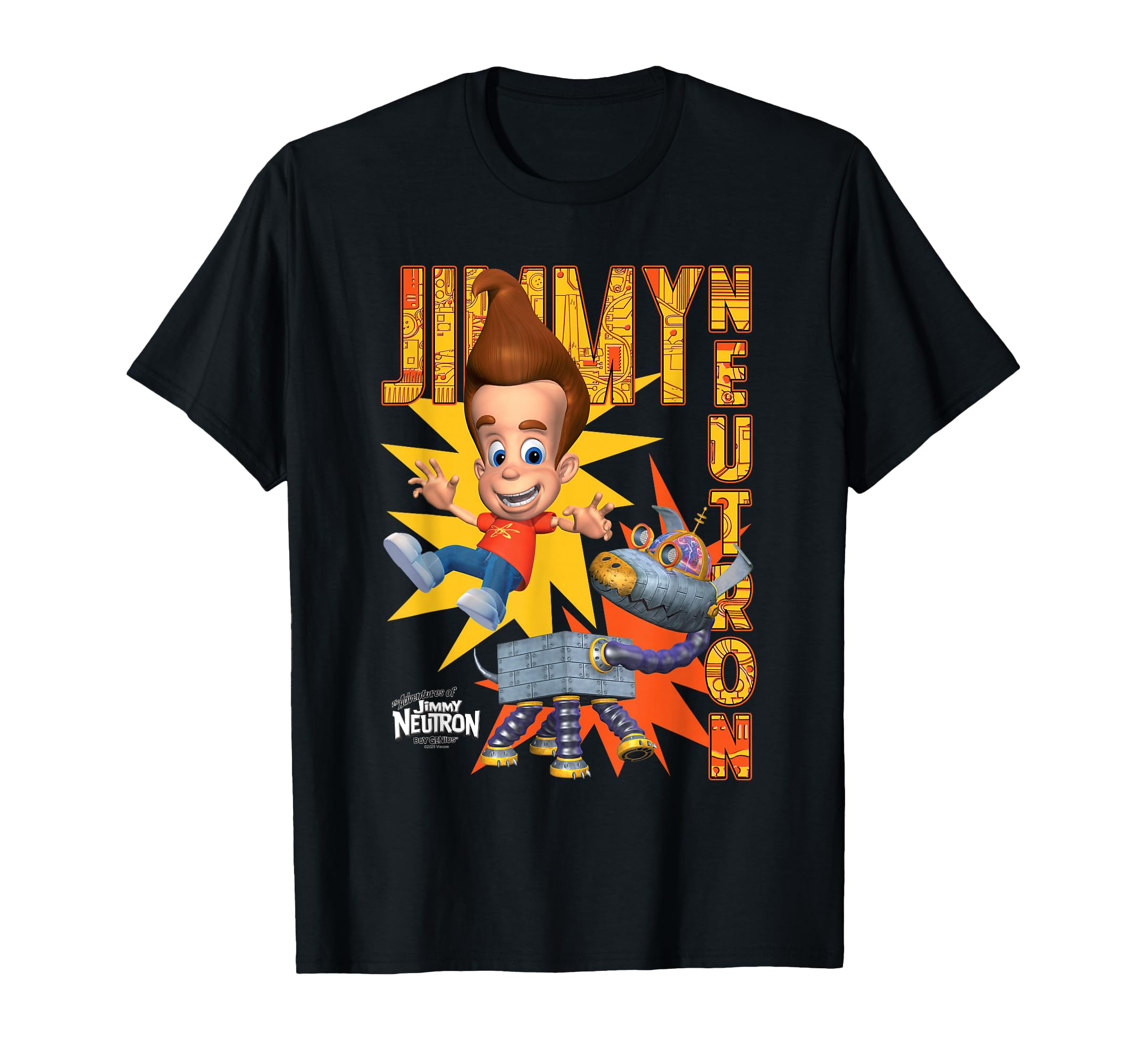 Jimmy Neutron Jimmy and Goddard Circuit Board Cartoon T-Shirt